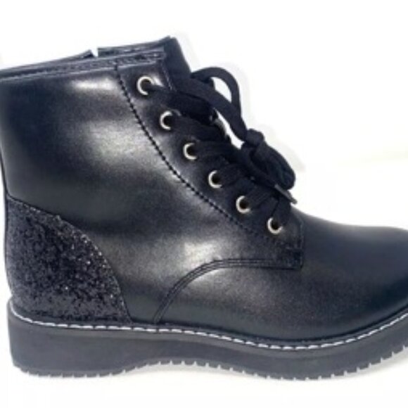 Madden Girl Shoes - Madden Girl I-MKURT Black Side Zip Sparkle Ankle Boots Size 5